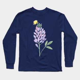 Alfalfa flower, original watercolor painting Long Sleeve T-Shirt